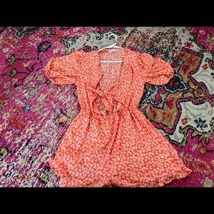 Urban Outfitters Orange Romper Dress size Large Coachella
